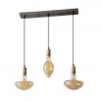 Distribuidor - Lâmpadas Diversas | Lâmpadas Modernas | LAMPARA DANTE 3XE27 CUERO/AMBAR BOMBILLAS INCLUIDAS 24W 3000K 1920LM REGX84X19,6 CM Ref: 166893014